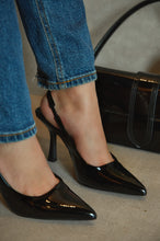 Load image into Gallery viewer, Kelly Slingback Pointed Toe Heels - Black