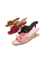 Load image into Gallery viewer, Lani Mid Heel Mules - Cherry