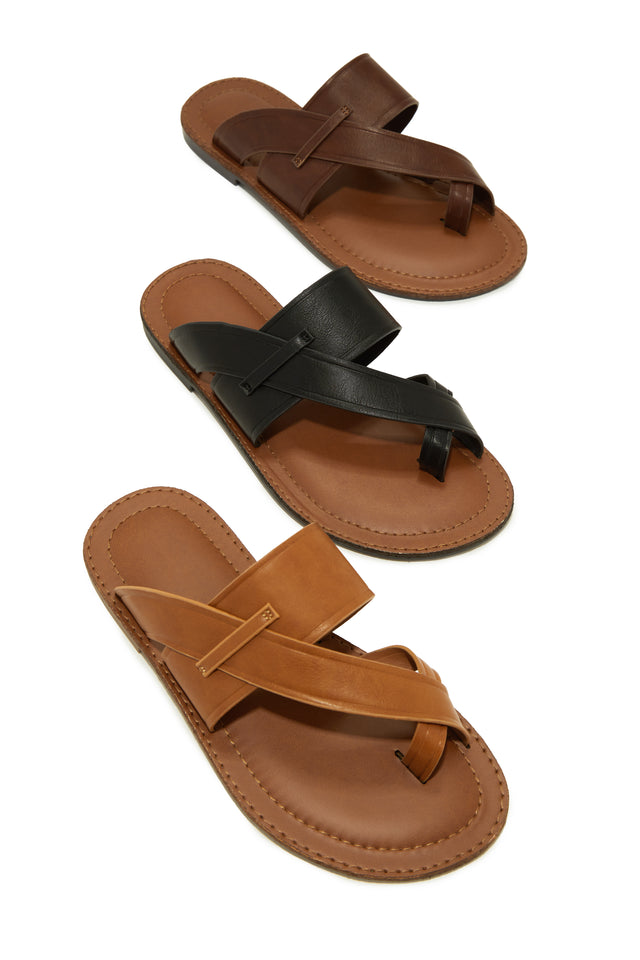 Load image into Gallery viewer, Endless Summer Flat Slip On Sandals - Tan