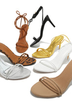 Load image into Gallery viewer, Ashantii Lace Up Mid Heels - Tan