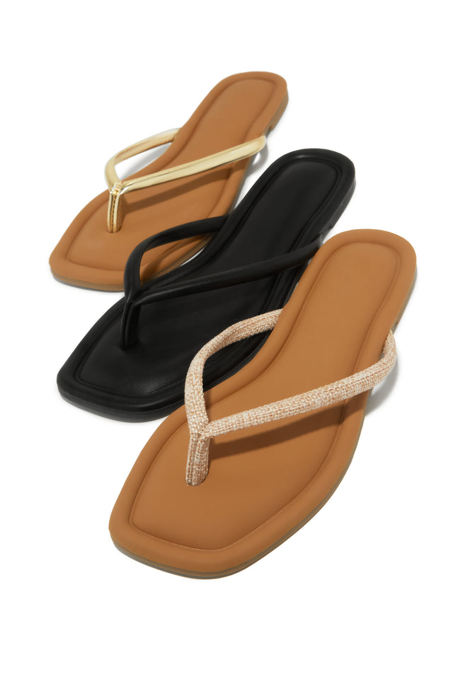 Load image into Gallery viewer, Slip Into Summer Thong Sandals - Black