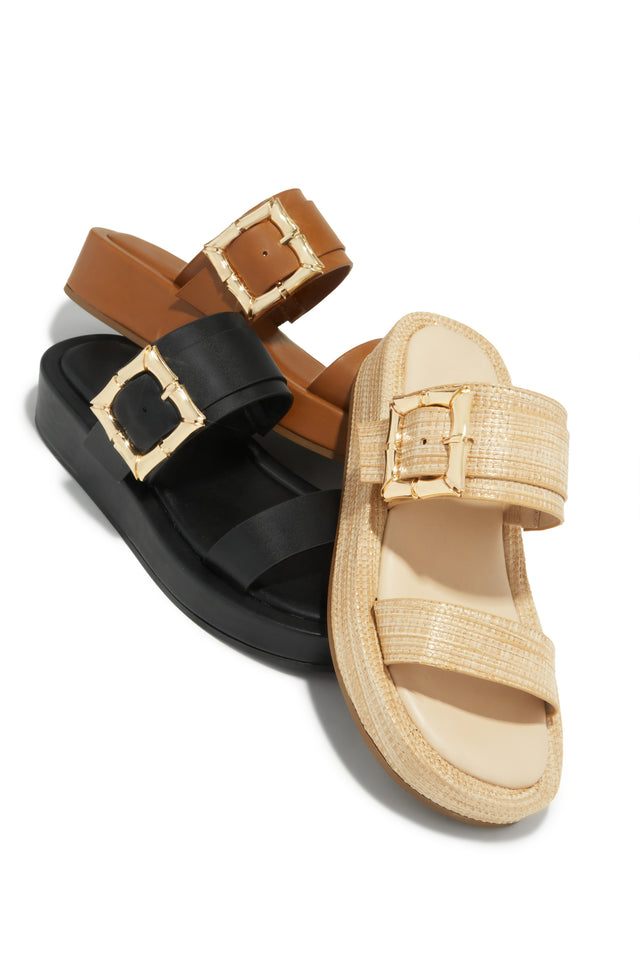 Load image into Gallery viewer, Vacay Calling Slip On Platform Sandals - Tan