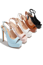 Load image into Gallery viewer, Ameli Platform High Heels - Blue