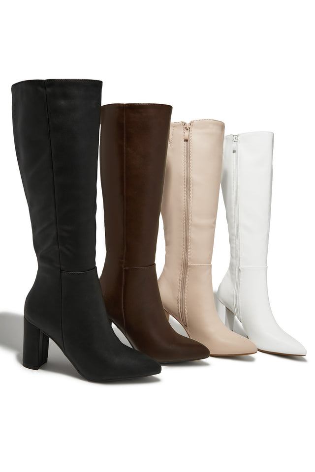 Load image into Gallery viewer, Fine Time Block Heel Knee High Boots - Brown