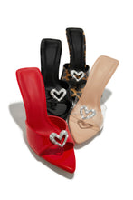 Load image into Gallery viewer, Uilani Heart Embellished Mule Heels -red