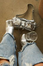 Load image into Gallery viewer, Alura Toe Split Block Heel Ankle Boots - Silver