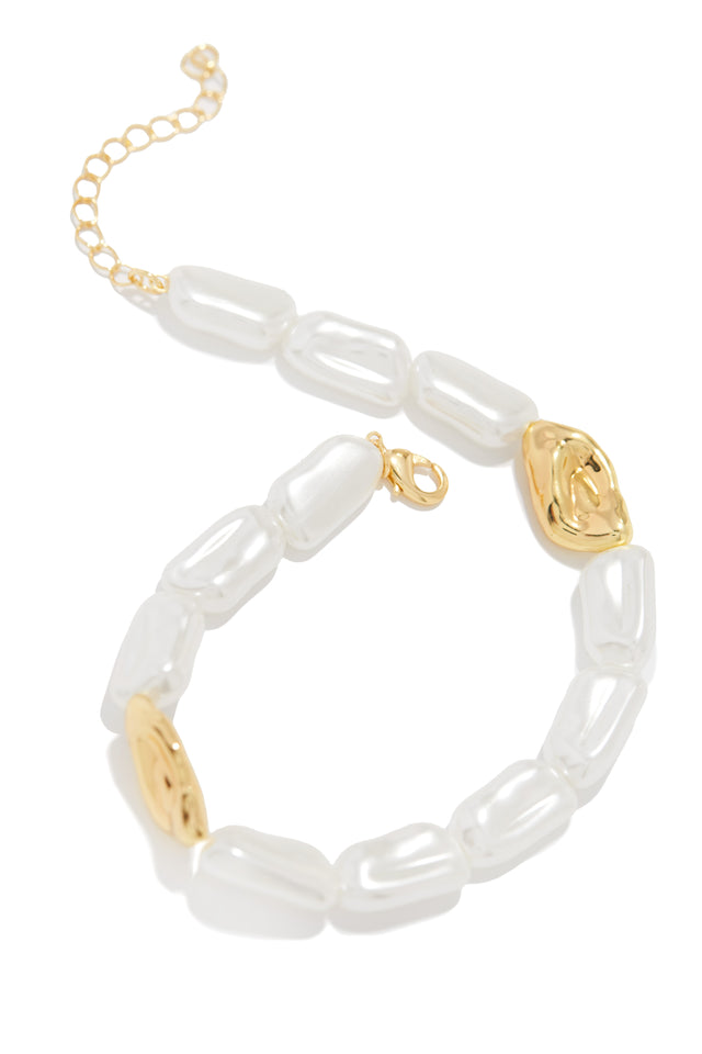 Load image into Gallery viewer, White and Gold Anklet