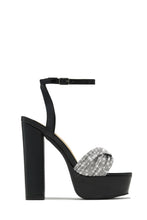 Load image into Gallery viewer, Arianna Embellished Platform Block Heels - Black