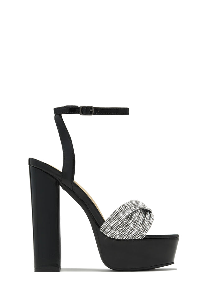 Load image into Gallery viewer, Arianna Embellished Platform Block Heels - Black