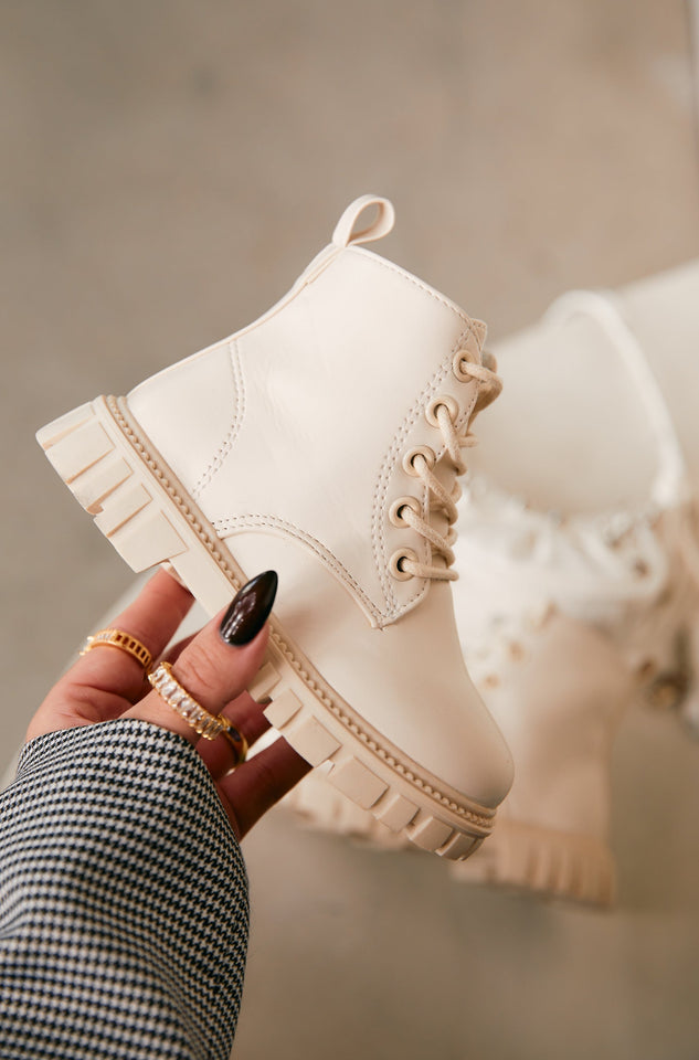 Load image into Gallery viewer, Ariella Lace Up Boots - Nude