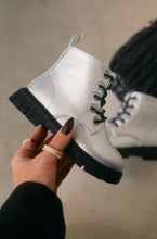 Load image into Gallery viewer, Ariella Lace Up Boots - Silver
