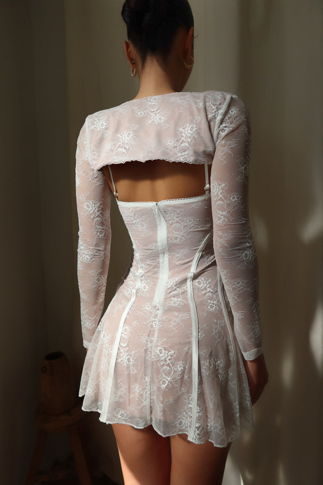 Load image into Gallery viewer, Arlene Bolero Dress Set - White