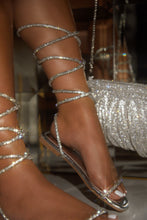 Load image into Gallery viewer, Aruba Island Embellished Lace Up Sandals - Silver