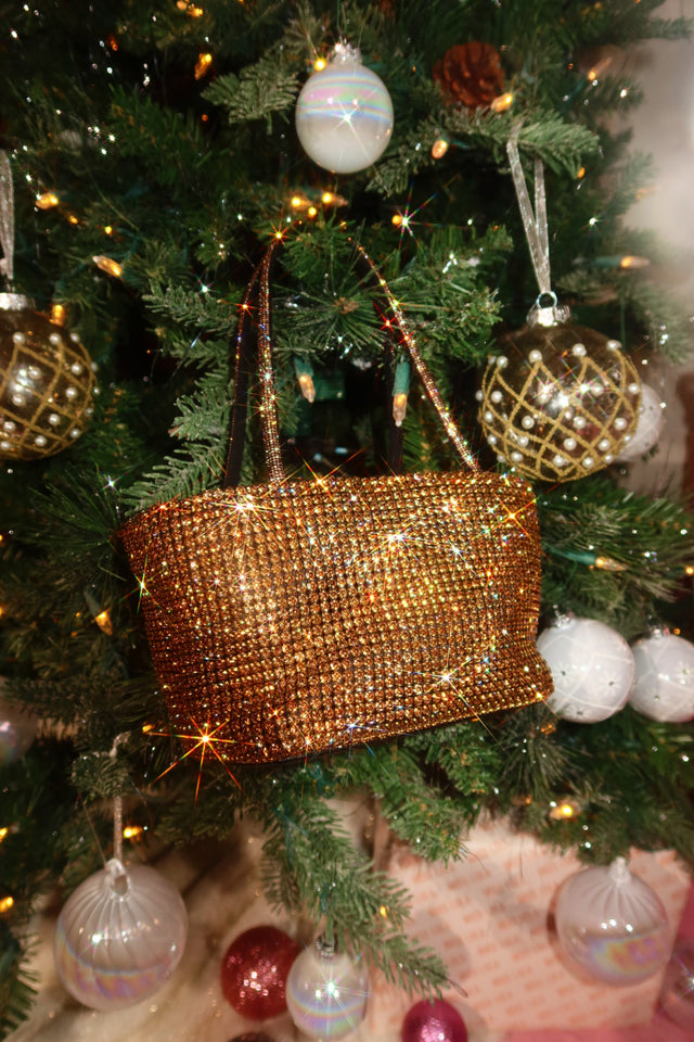 Load image into Gallery viewer, Aryzia Embellished Top Handle Bag - Gold