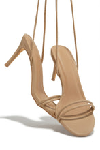 Load image into Gallery viewer, Ashantii Lace Up Mid Heels - Nude