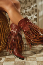 Load image into Gallery viewer, Bayley Fringe Cowgirl Boots - Brown