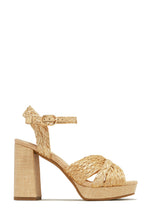 Load image into Gallery viewer, Natural Chunky Platform Vacation Heels