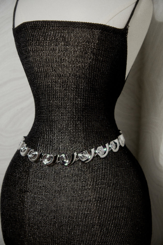 Load image into Gallery viewer, Marlina Lurex Knit Midi Dress - Black