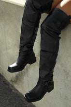 Load image into Gallery viewer, Nykko Knee High Moto Boots - Black