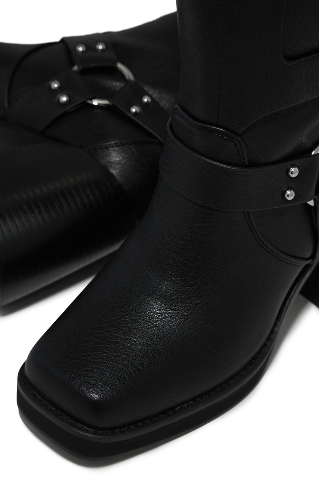Load image into Gallery viewer, Black Moto Boots
