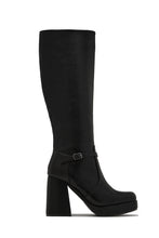 Load image into Gallery viewer, Hazelle Platform Block Heel Boots - Black