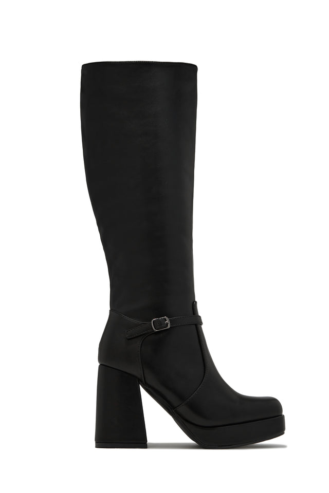 Load image into Gallery viewer, Hazelle Platform Block Heel Boots - Black