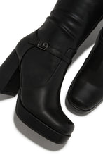 Load image into Gallery viewer, Hazelle Platform Block Heel Boots - Black