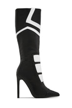 Load image into Gallery viewer, Midnight Sky Moto Style Knee High Heel Boots - Denim
