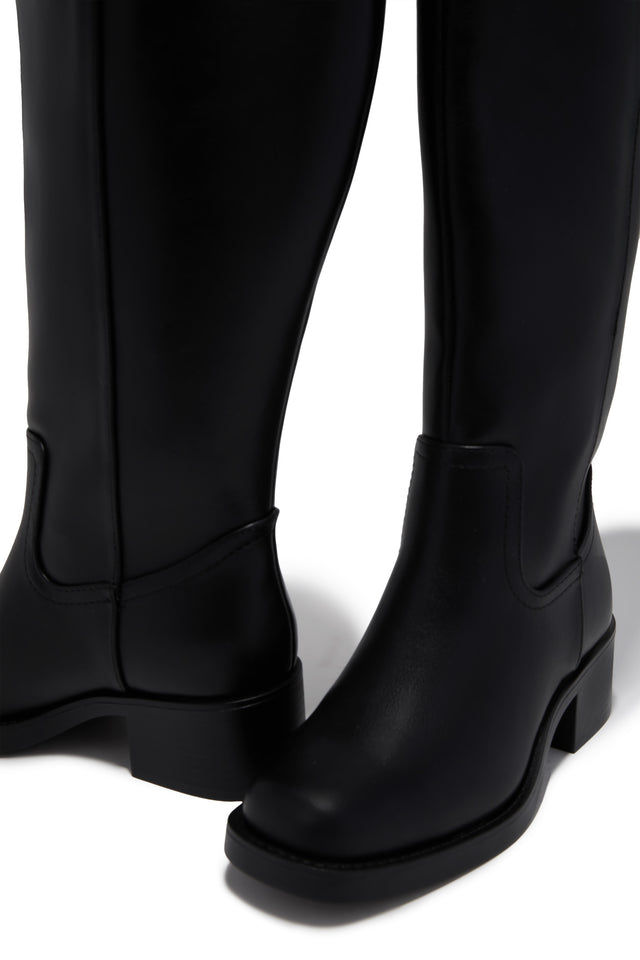 Load image into Gallery viewer, Midnight Icon Wide Fit Below The Knee Moto Boots - Black