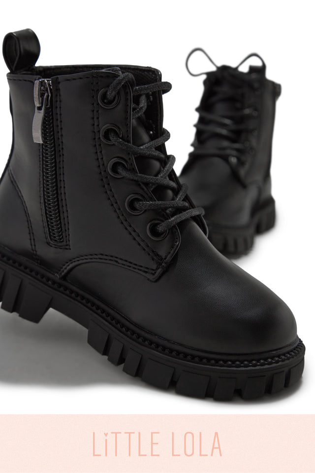 Load image into Gallery viewer, Ariella Lace Up Boots - Black
