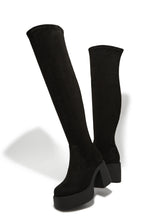 Load image into Gallery viewer, Reezy Over The Knee Platform Block Heel Boots - Black