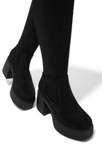 Load image into Gallery viewer, Reezy Over The Knee Platform Block Heel Boots - Black