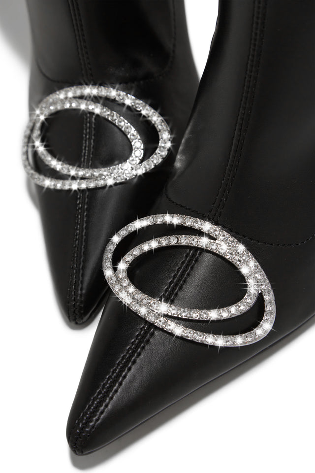 Load image into Gallery viewer, Black Pointed Toe Ankle Boots