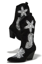 Load image into Gallery viewer, Black Rhinestone Cowgirl Boots