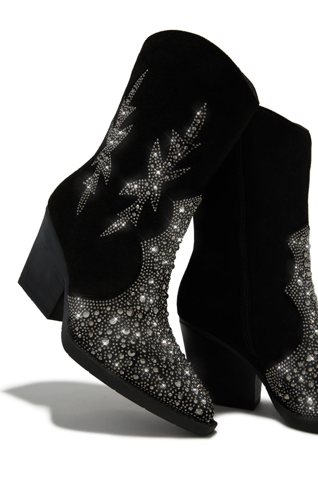 Load image into Gallery viewer, Black Festival Embellished Cowgirl Boots