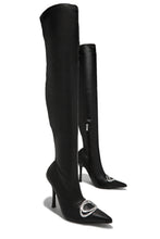 Load image into Gallery viewer, Black Thigh High Boots