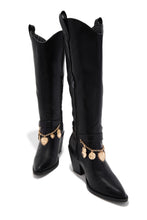 Load image into Gallery viewer, Sunsets & Festivals Cowgirl Boots - Black