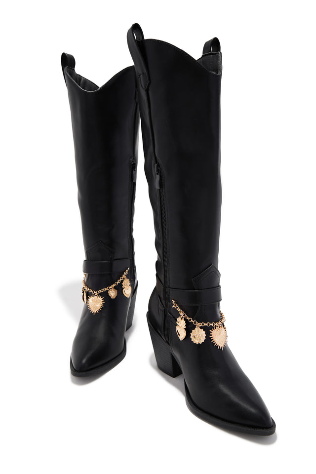 Load image into Gallery viewer, Sunsets & Festivals Cowgirl Boots - Black