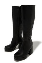Load image into Gallery viewer, Hudson Platform Block Heel Boots - Black