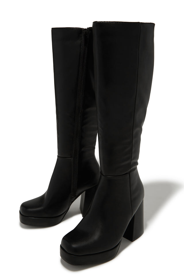 Load image into Gallery viewer, Hudson Platform Block Heel Boots - Black