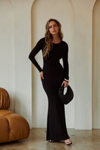 Load image into Gallery viewer, Black Long Sleeve Maxi Dress