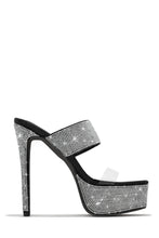 Load image into Gallery viewer, Main Event Embellished Platform High Heel Mules - Black