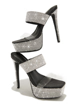 Load image into Gallery viewer, Main Event Embellished Platform High Heel Mules - Black