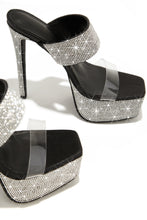 Load image into Gallery viewer, Main Event Embellished Platform High Heel Mules - Black