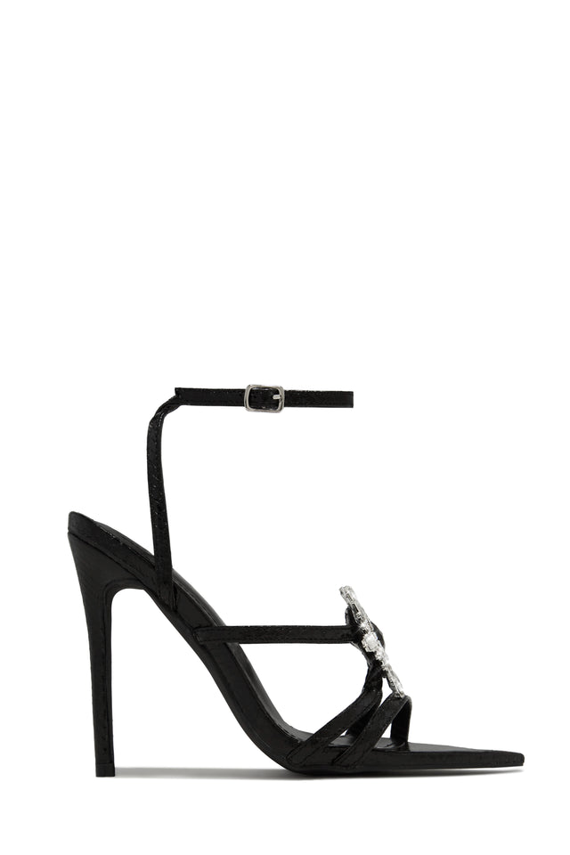 Load image into Gallery viewer, Black Single Sole Embellished Heels