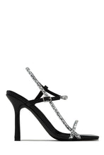 Load image into Gallery viewer, Black Embellished Single Sole Open Square Toe Heels