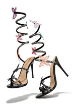 Load image into Gallery viewer, Black Coil Strap Single Sole Embellished Heels