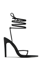 Load image into Gallery viewer, Black Lace Up Open Pointed Toe High Heels