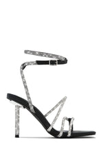 Load image into Gallery viewer, Black Single Sole Embellished Open Square Toe Heels