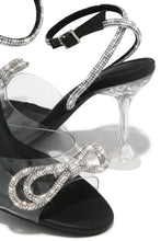 Load image into Gallery viewer, Priscilla Embellished Bow Strap Heels - Black